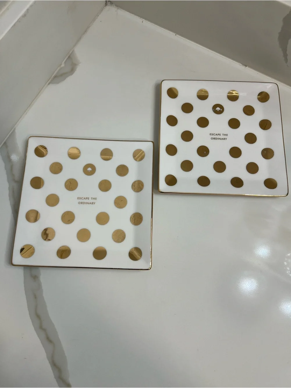 Lenox White and Gold Polka Dot Accent.